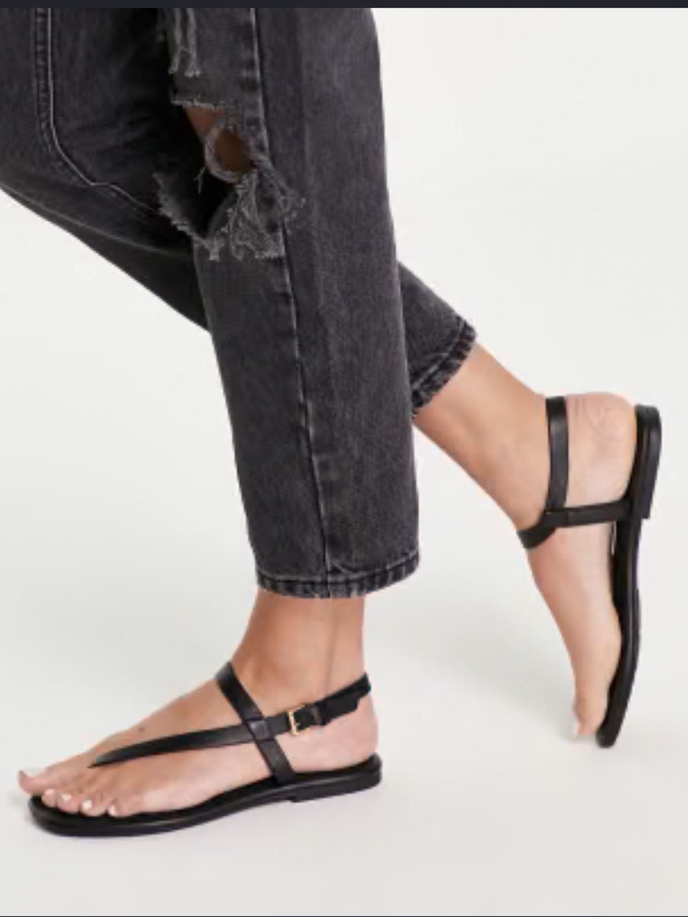 Aldo leather holthius t-bar thong sandals